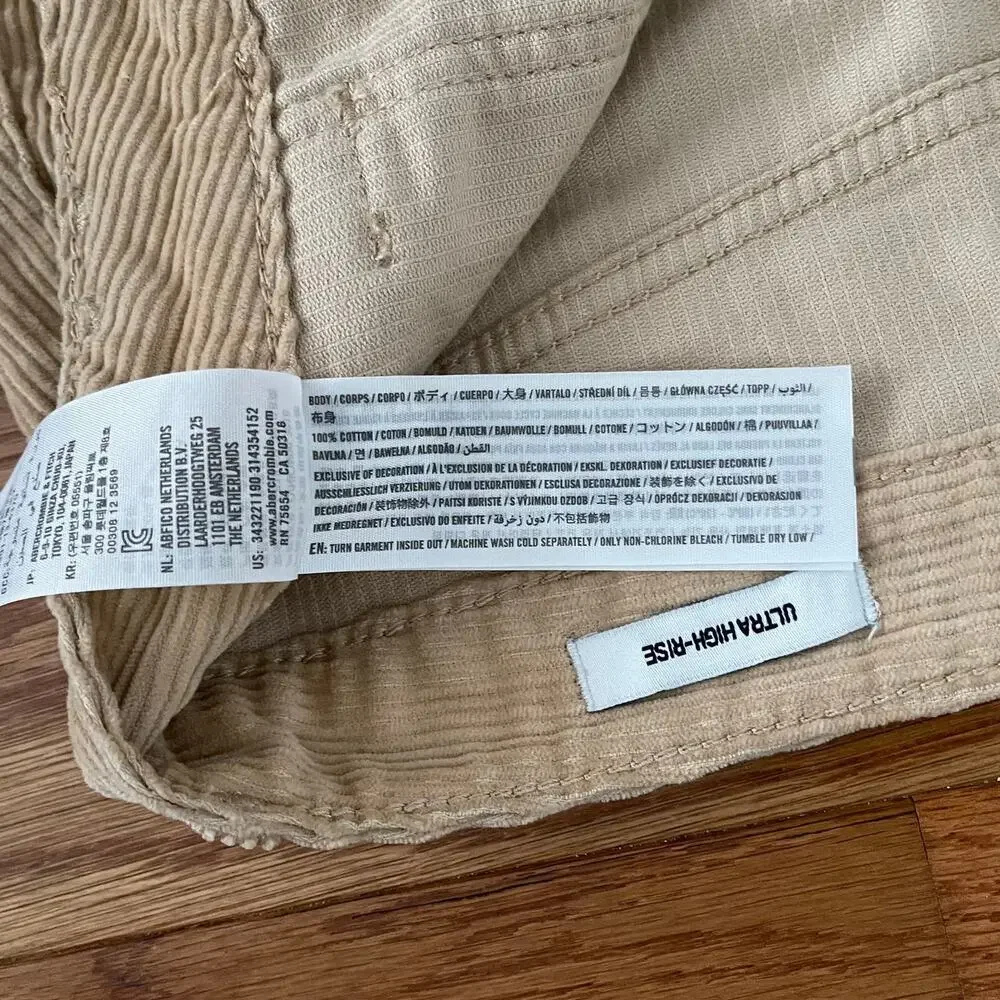 Hollister Juniors 5 Corduroy Mini Skirt Tan Ultra High Rise Preppy Y2K